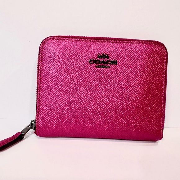 Coach Small Zip Around Wallet crossgrain leather
Color: Metallic Magenta. NWT - Picture 1 of 7